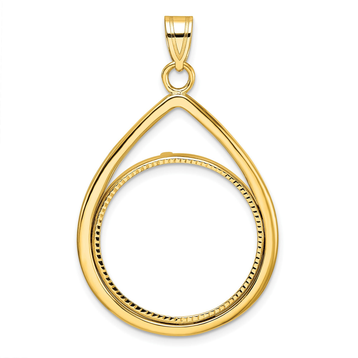 22 mm 10k Yellow Gold coin bezel pendant for US $10 American Eagle