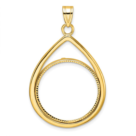 22 mm 10k Yellow Gold coin bezel pendant for US $10 American Eagle
