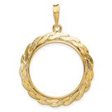 22 mm 14k Yellow Gold coin bezel pendant for US $10 American Eagle