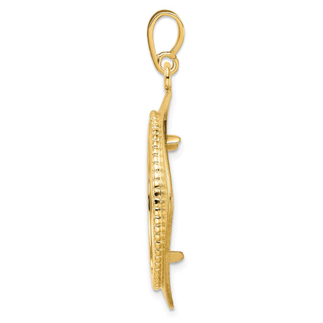 22 mm 14k Yellow Gold coin bezel pendant for US $10 American Eagle — alternate view