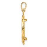 22 mm 14k Yellow Gold coin bezel pendant for US $10 American Eagle — alternate view