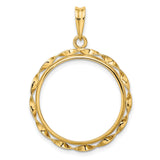 22 mm 14k Yellow Gold coin bezel pendant for US $10 American Eagle