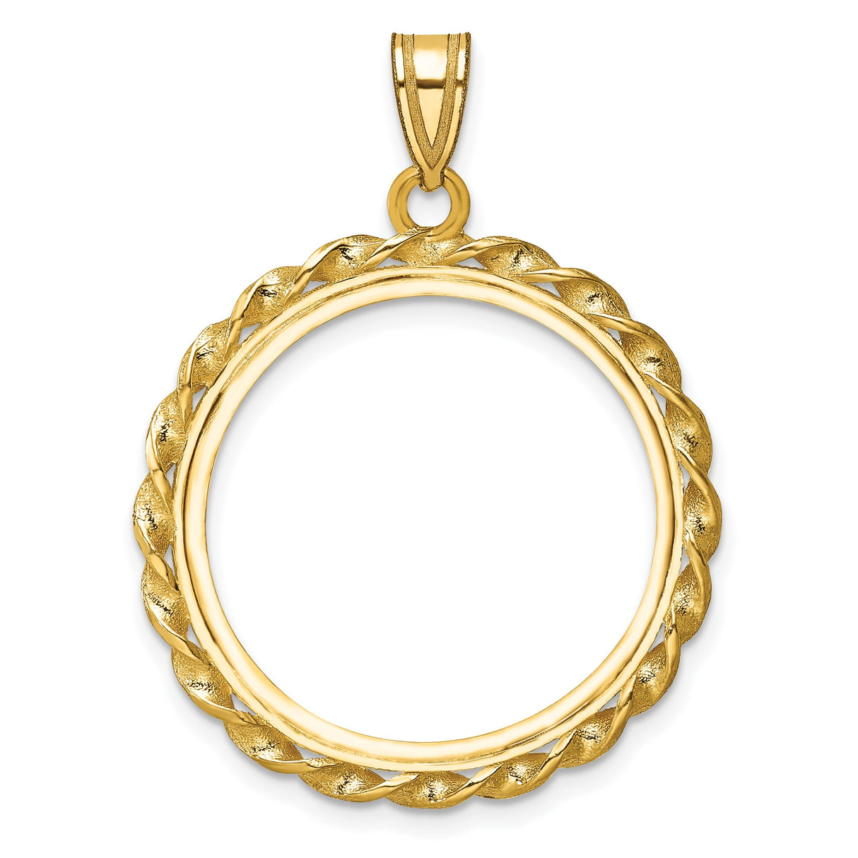 22 mm 14k Yellow Gold coin bezel pendant for US $10 American Eagle