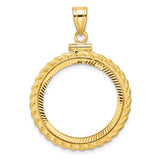 22 mm 10k Yellow Gold coin bezel pendant for US $10 American Eagle