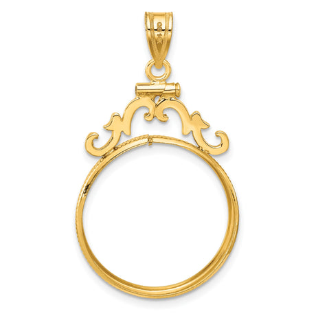 22 mm 14k Yellow Gold coin bezel pendant for US $10 American Eagle — additional image