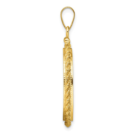 22 mm 14k Yellow Gold coin bezel pendant for US $10 American Eagle — alternate view