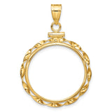 22 mm 14k Yellow Gold coin bezel pendant for US $10 American Eagle