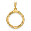 17 mm 14k Yellow Gold coin bezel pendant for US $25 American Eagle Platinum