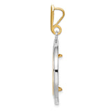 18 mm 14k Multi-Tone Gold coin bezel pendant for US 10¢ Dime - Barber — alternate view