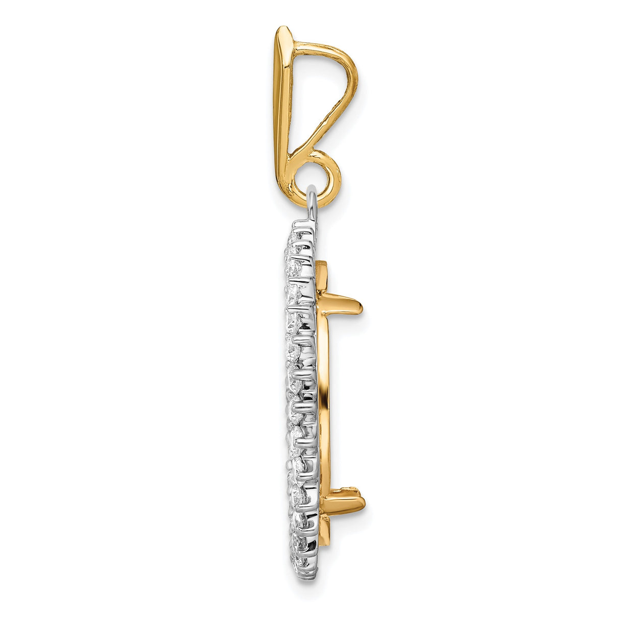 18 mm 14k Multi-Tone Gold coin bezel pendant for US 10¢ Dime - Barber — alternate view