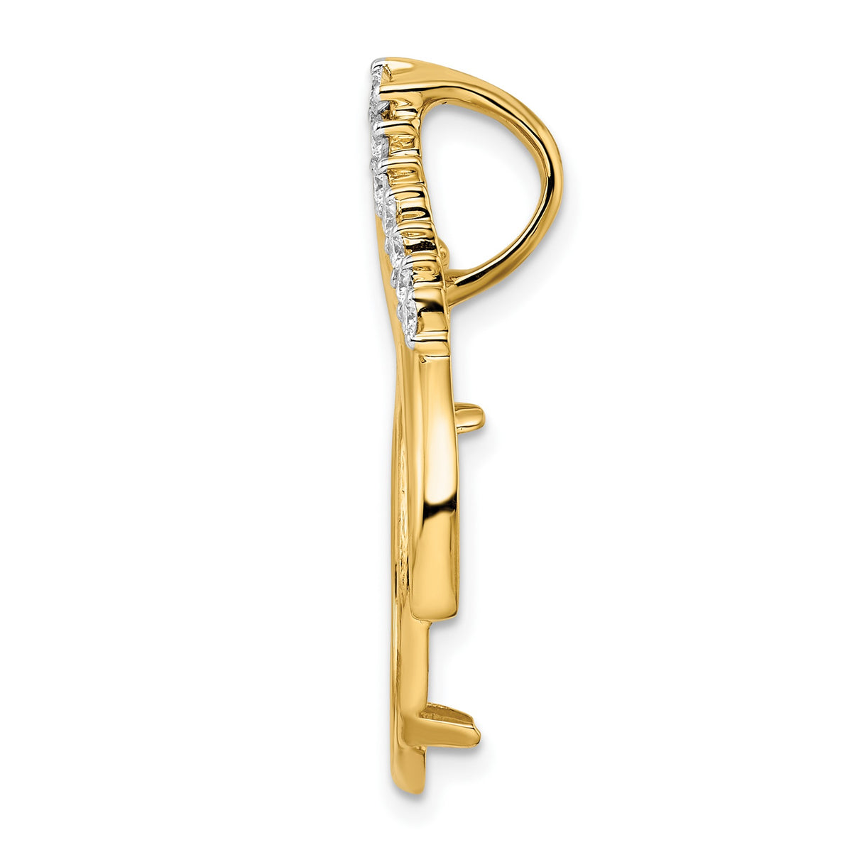 18 mm 14k Yellow Gold coin bezel pendant for US 10¢ Dime - Barber — alternate view