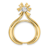 18 mm 14k Multi-Tone Gold coin bezel pendant for US 10¢ Dime - Barber