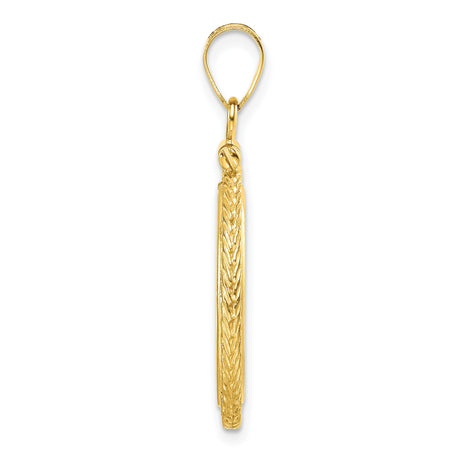 18 mm 14k Yellow Gold coin bezel pendant for US 10¢ Dime - Barber — alternate view