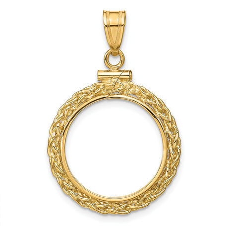 18 mm 14k Yellow Gold coin bezel pendant for US 10¢ Dime - Barber — additional image