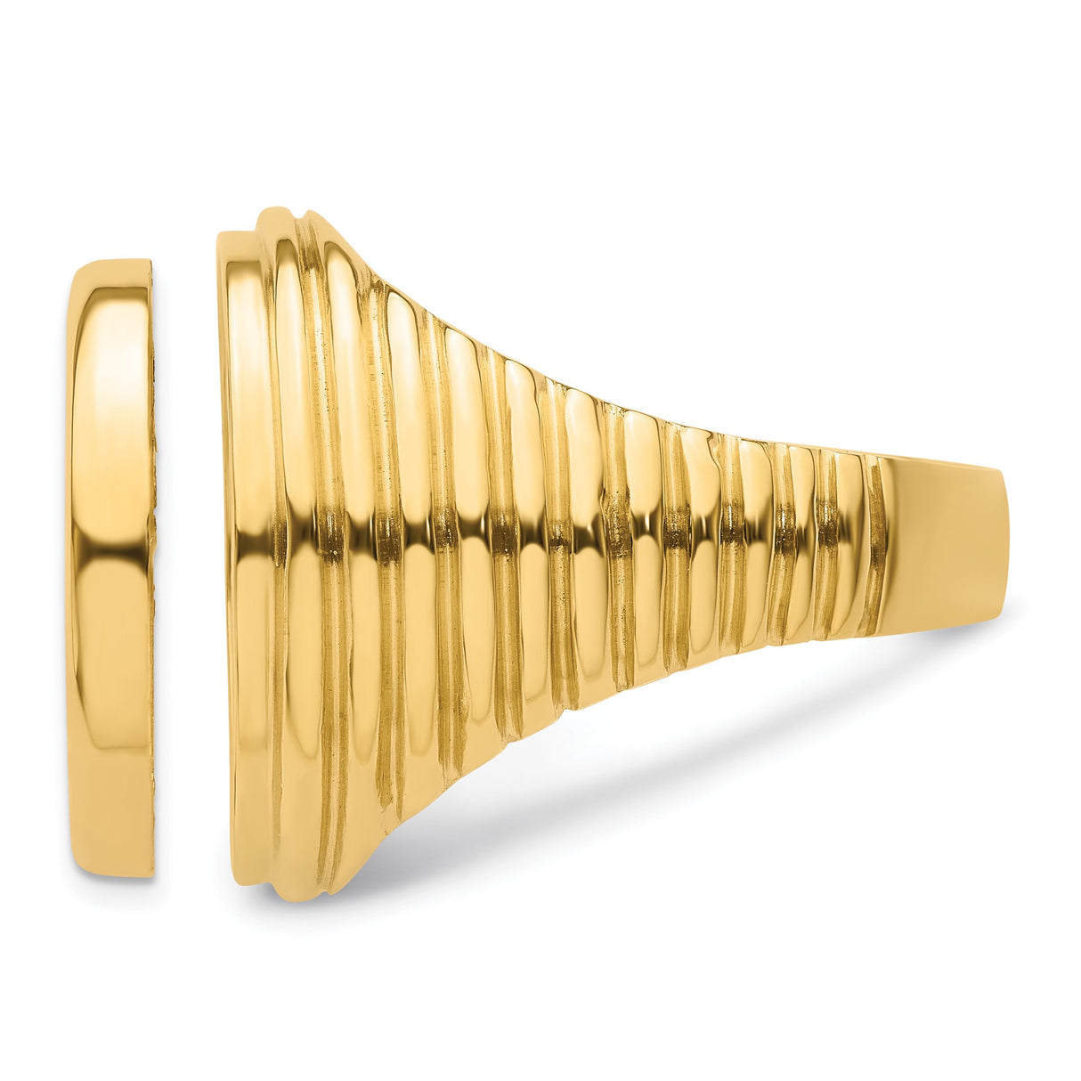 18 mm 14k Yellow Gold coin bezel ring for US 10¢ Dime - Barber — additional image