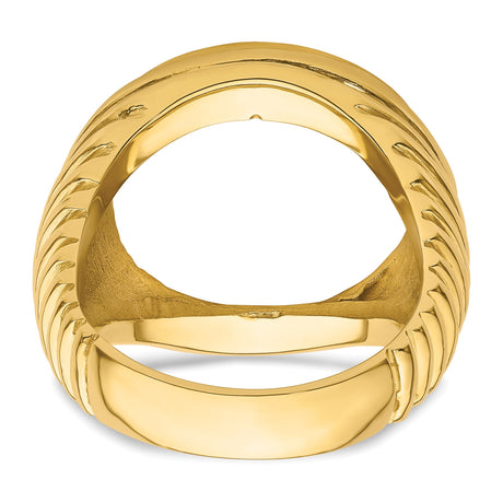 18 mm 14k Yellow Gold coin bezel ring for US 10¢ Dime - Barber — additional image