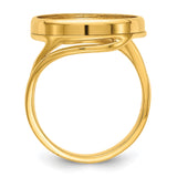 18 mm 14k Yellow Gold coin bezel ring for US 10¢ Dime - Barber — alternate view