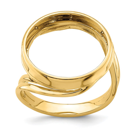 18 mm 14k Yellow Gold coin bezel ring for US 10¢ Dime - Barber — additional image