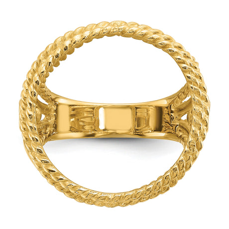 18 mm 14k Yellow Gold coin bezel ring for US 10¢ Dime - Barber — additional image