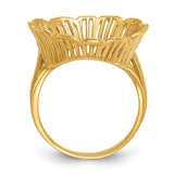 18 mm 14k Yellow Gold coin bezel ring for US 10¢ Dime - Barber — alternate view