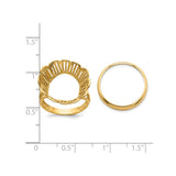 18 mm 14k Yellow Gold coin bezel ring for US 10¢ Dime - Barber — size reference (ruler)