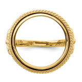 18 mm 14k Yellow Gold coin bezel ring for US 10¢ Dime - Barber — additional image