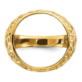 18 mm 14k Yellow Gold coin bezel ring for US 10¢ Dime - Barber — additional image