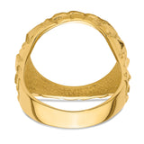 18 mm 14k Yellow Gold coin bezel ring for US 10¢ Dime - Barber — additional image