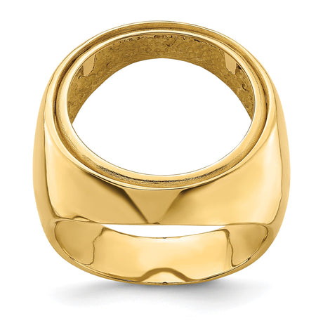 18 mm 14k Yellow Gold coin bezel ring for US 10¢ Dime - Barber — additional image