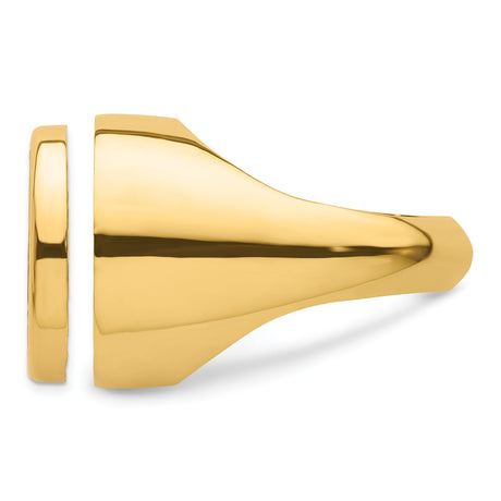 18 mm 14k Yellow Gold coin bezel ring for US 10¢ Dime - Barber — additional image