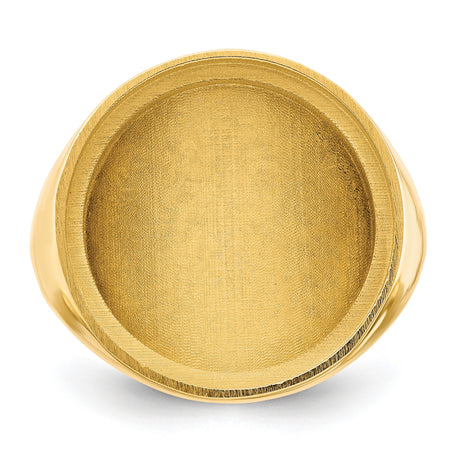 18 mm 14k Yellow Gold coin bezel ring for US 10¢ Dime - Barber — additional image