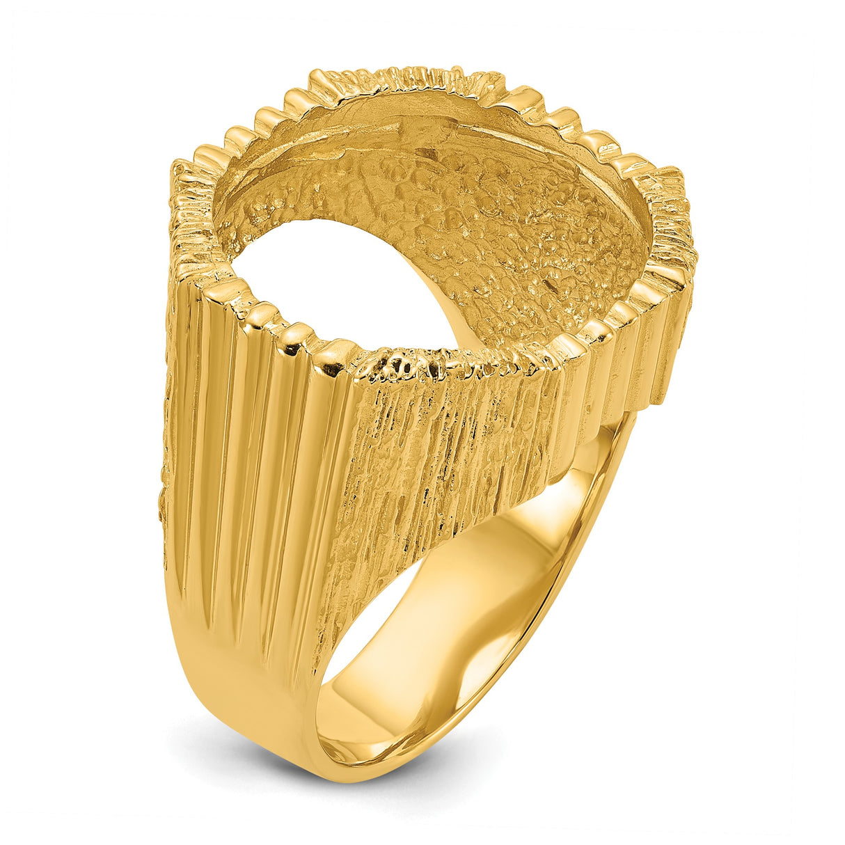 18 mm 14k Yellow Gold coin bezel ring for US 10¢ Dime - Barber — additional image