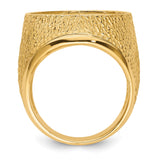 18 mm 14k Yellow Gold coin bezel ring for US 10¢ Dime - Barber — alternate view