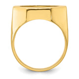 18 mm 14k Yellow Gold coin bezel ring for US 10¢ Dime - Barber — alternate view
