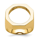 18 mm 14k Yellow Gold coin bezel ring for US 10¢ Dime - Barber — additional image