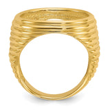 18 mm 14k Yellow Gold coin bezel ring for US 10¢ Dime - Barber — alternate view