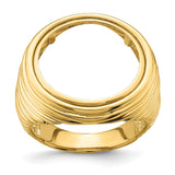 18 mm 14k Yellow Gold coin bezel ring for US 10¢ Dime - Barber — additional image