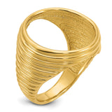 18 mm 14k Yellow Gold coin bezel ring for US 10¢ Dime - Barber — additional image