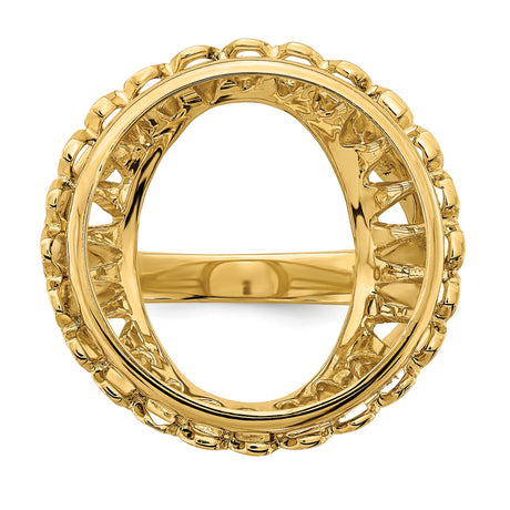 18 mm 14k Yellow Gold coin bezel ring for US 10¢ Dime - Barber — additional image