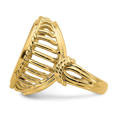 18 mm 14k Yellow Gold coin bezel ring for US 10¢ Dime - Barber — additional image