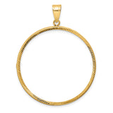 38 mm 14k Yellow Gold coin bezel pendant for US $1 Dollar - Eisenhower