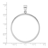 38 mm 14k White Gold coin bezel pendant for US $1 Dollar - Eisenhower — size reference (ruler)