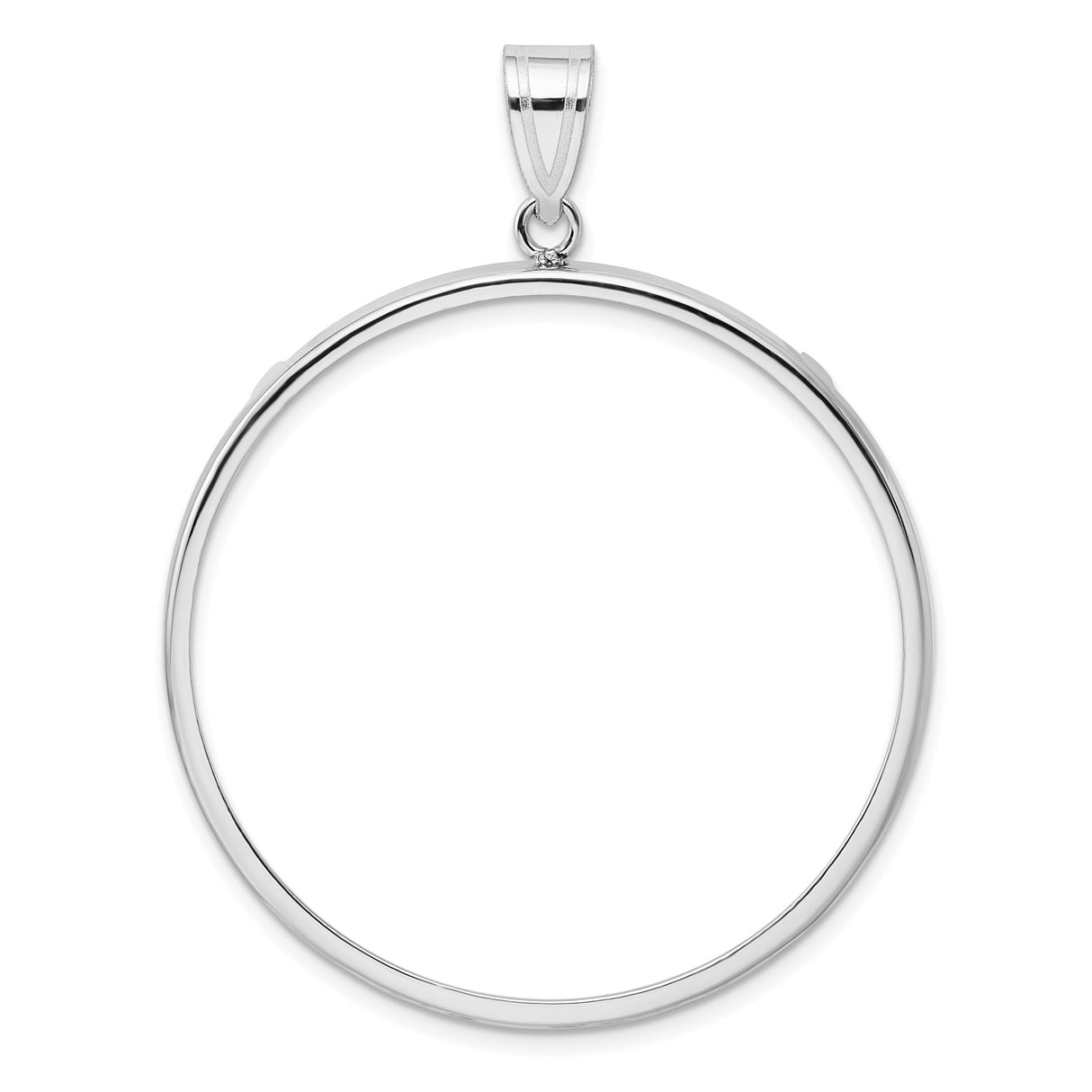 38 mm 14k White Gold coin bezel pendant for US $1 Dollar - Eisenhower