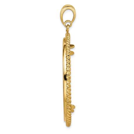 38 mm 14k Yellow Gold coin bezel pendant for US $1 Dollar - Eisenhower — alternate view