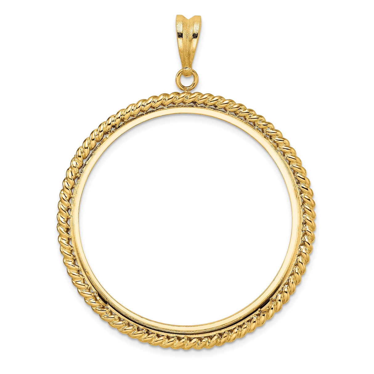 38 mm 14k Yellow Gold coin bezel pendant for US $1 Dollar - Eisenhower — additional image