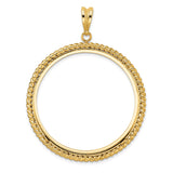 38 mm 14k Yellow Gold coin bezel pendant for US $1 Dollar - Eisenhower — additional image