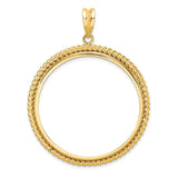 38 mm 14k Yellow Gold coin bezel pendant for US $1 Dollar - Eisenhower
