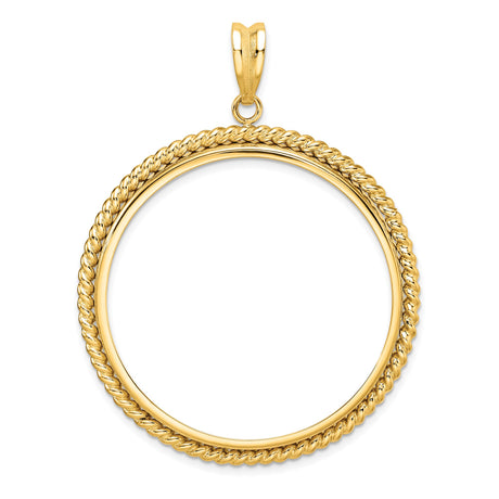 38 mm 14k Yellow Gold coin bezel pendant for US $1 Dollar - Eisenhower