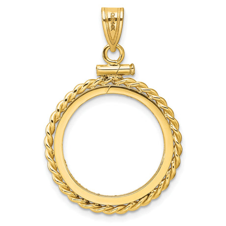 19 mm 14k Yellow Gold coin bezel pendant for US 1¢ Cent - Flying Eagle — additional image