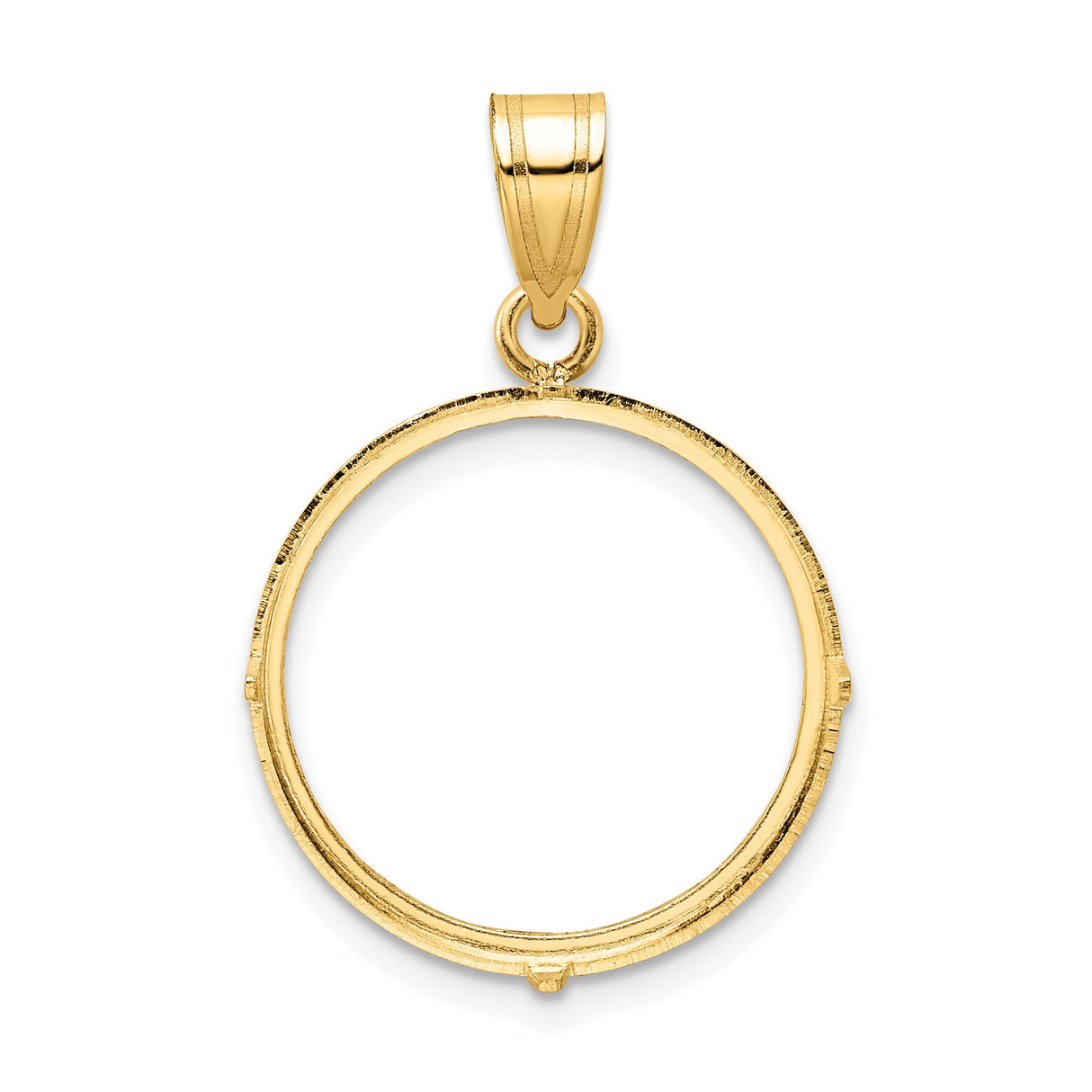 19 mm 14k Yellow Gold coin bezel pendant for US 1¢ Cent - Flying Eagle — additional image